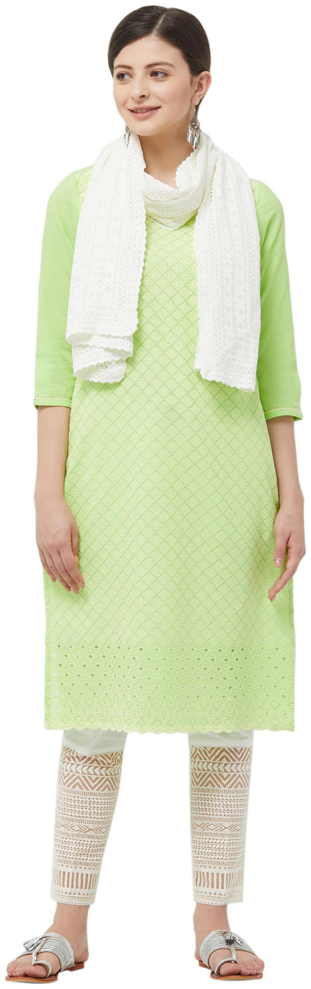 

NAARI Cotton Printed Stole Beige color