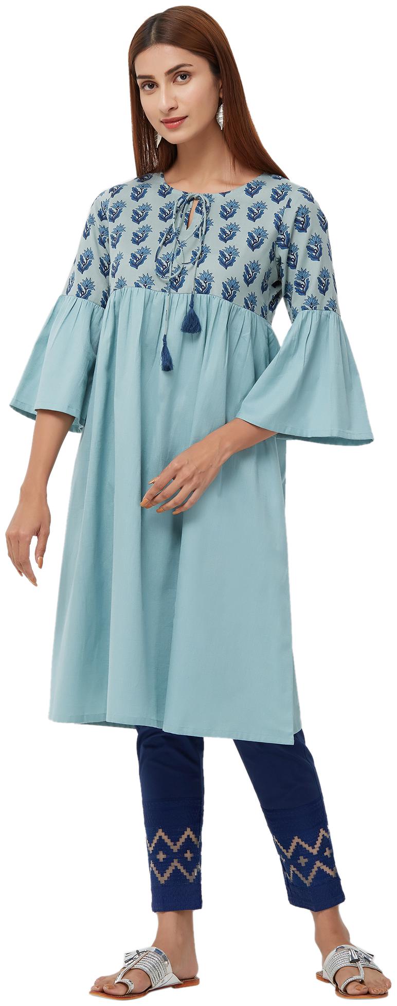

NAARI Cotton Blue Kurti
