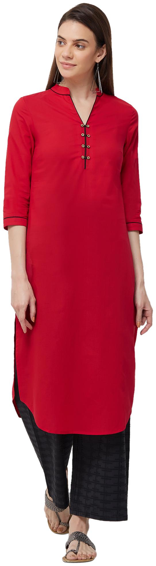 

NAARI Cotton Red Kurti