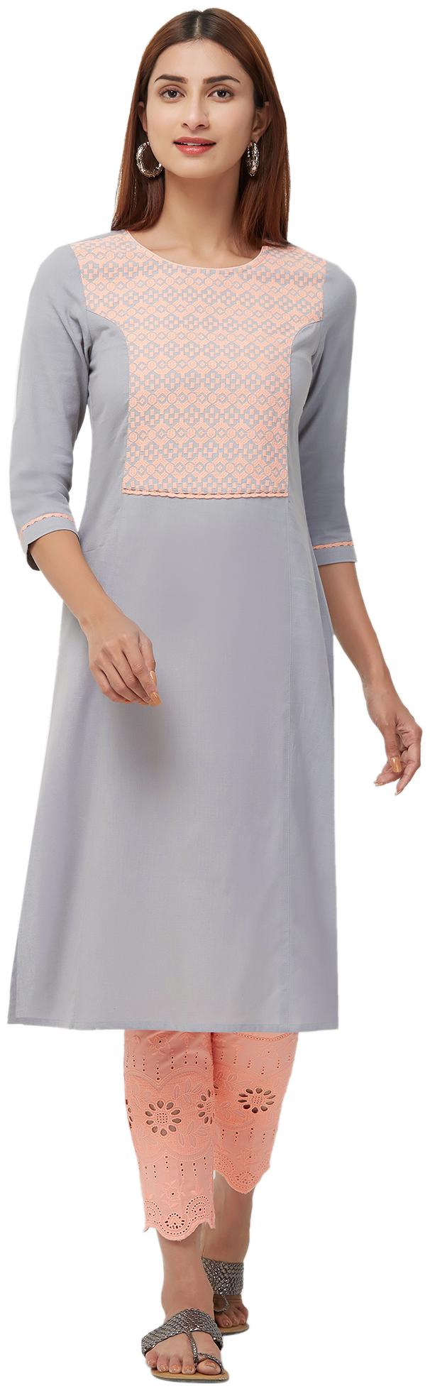 

NAARI Cotton Grey Kurti