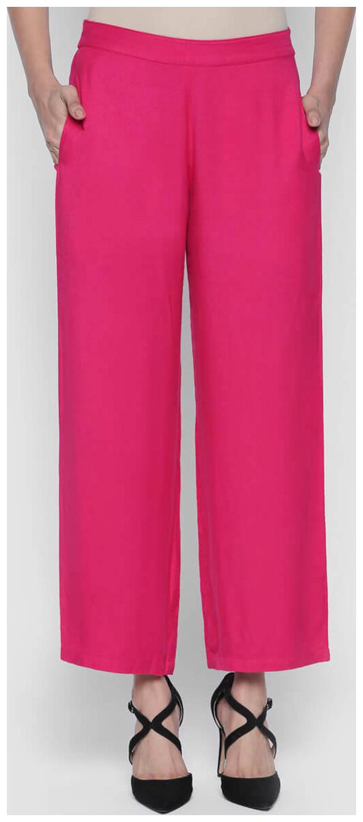 

NAARI Fuchsia Pink Viscose Twill Fabric Relaxed Fit Palazzo For Women s
