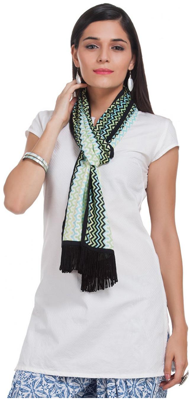 

NAARI Green Rayon Embroidered Stole For Women s