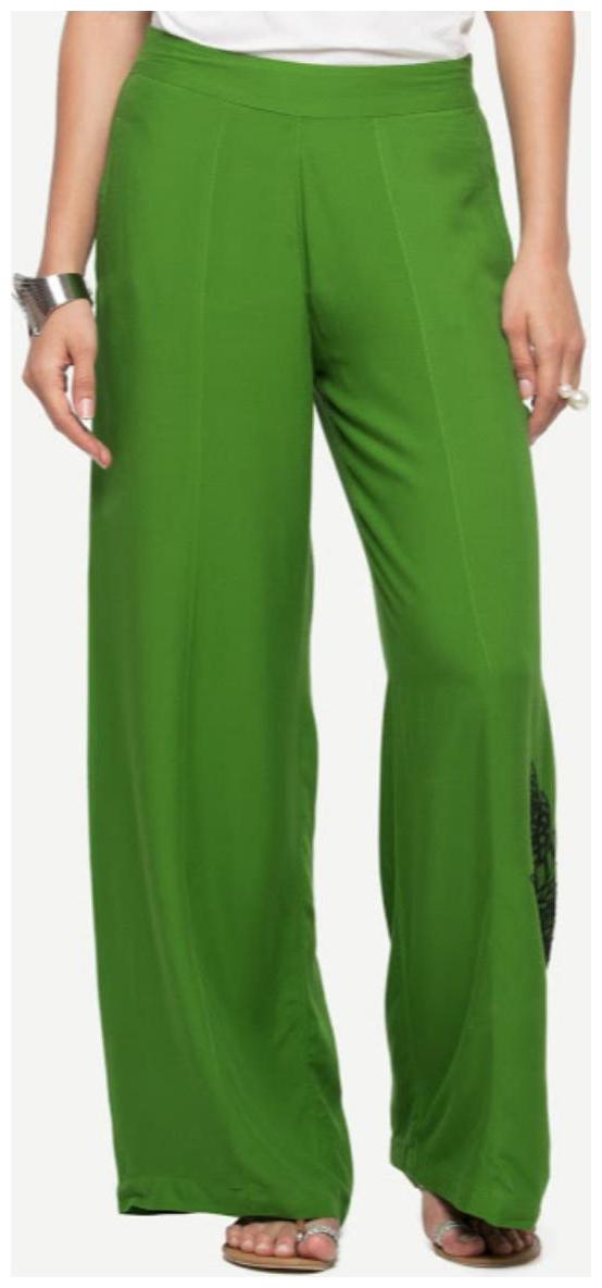 

NAARI Green Rayon Embroidered Palazzo For Women s