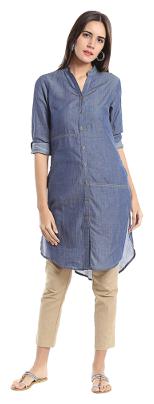 

NAARI Women Grey Solid Straight Kurta