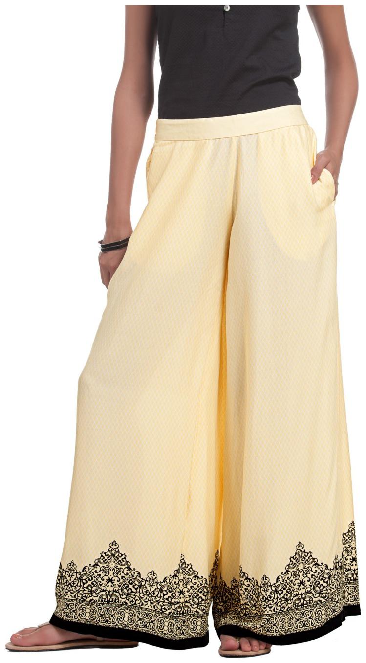 

NAARI Lemon Rayon Printed Palazzo For Women s