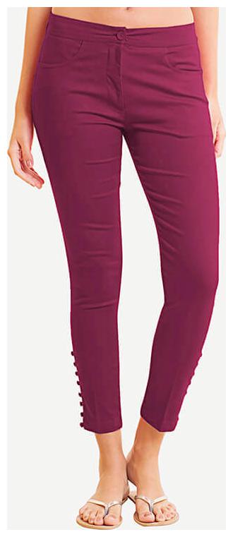 

NAARI Women Maroon Slim fit Cigarette pants