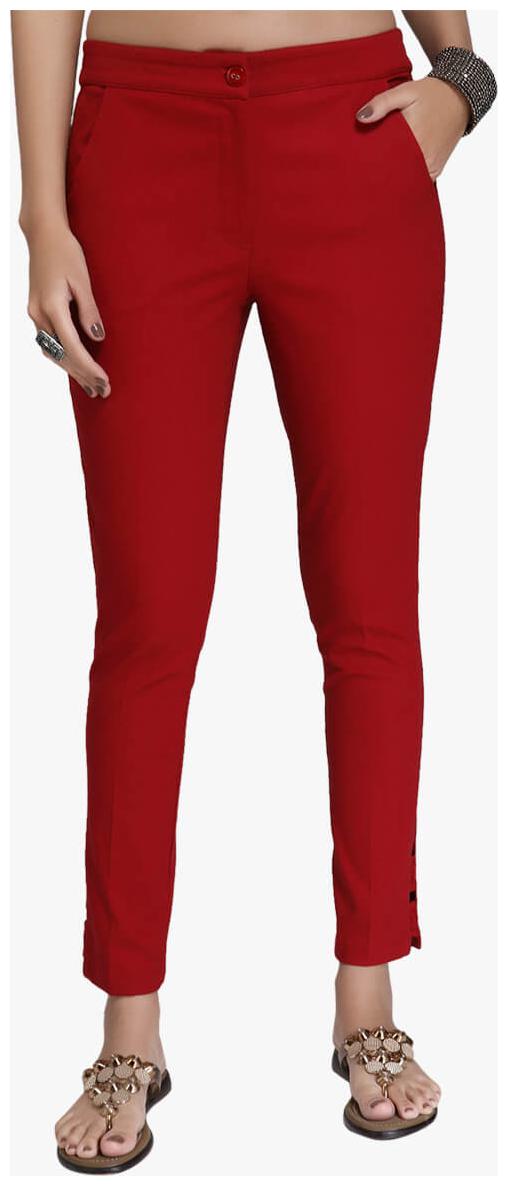 

NAARI Women Maroon Slim fit Cigarette pants
