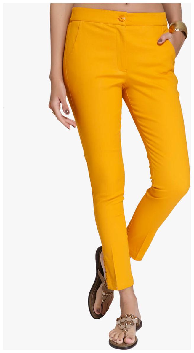 

NAARI Women Yellow Slim fit Cigarette pants