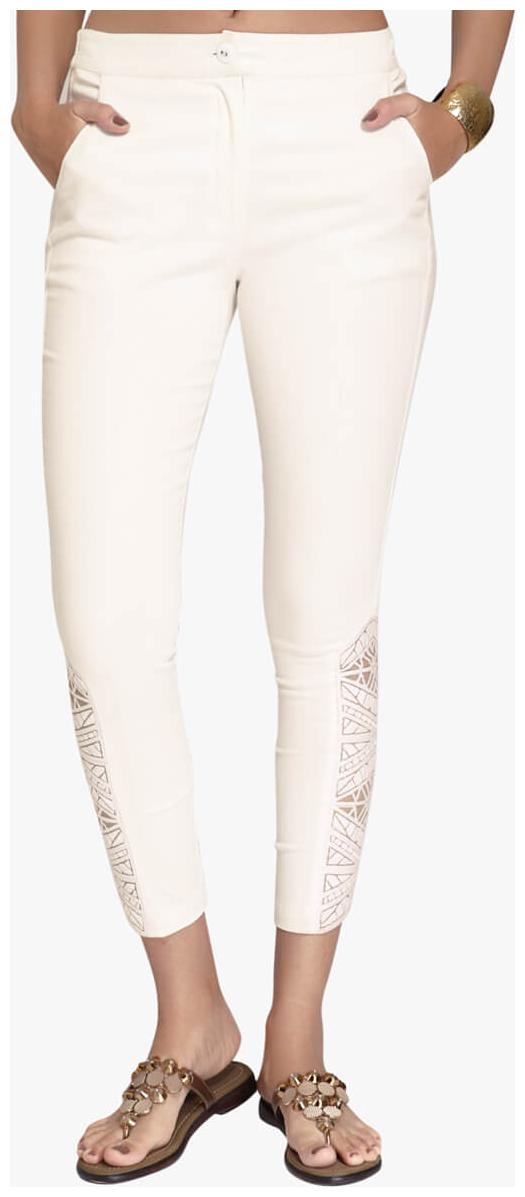 

NAARI Women White Slim fit Cigarette pants