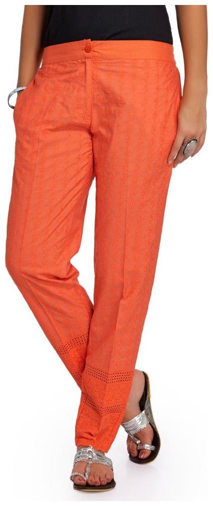 

NAARI Women Orange Slim fit Cigarette pants