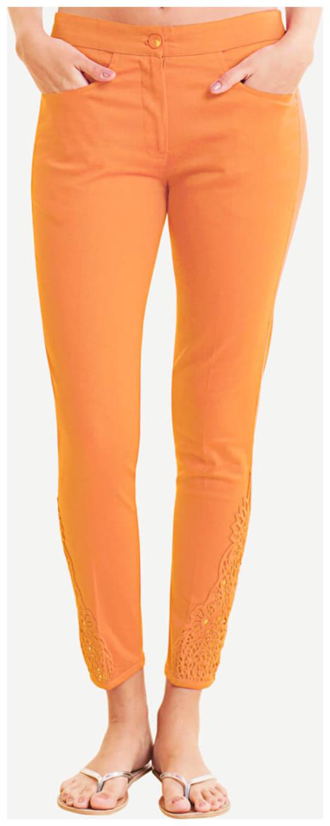 

NAARI Women Orange Slim fit Cigarette pants