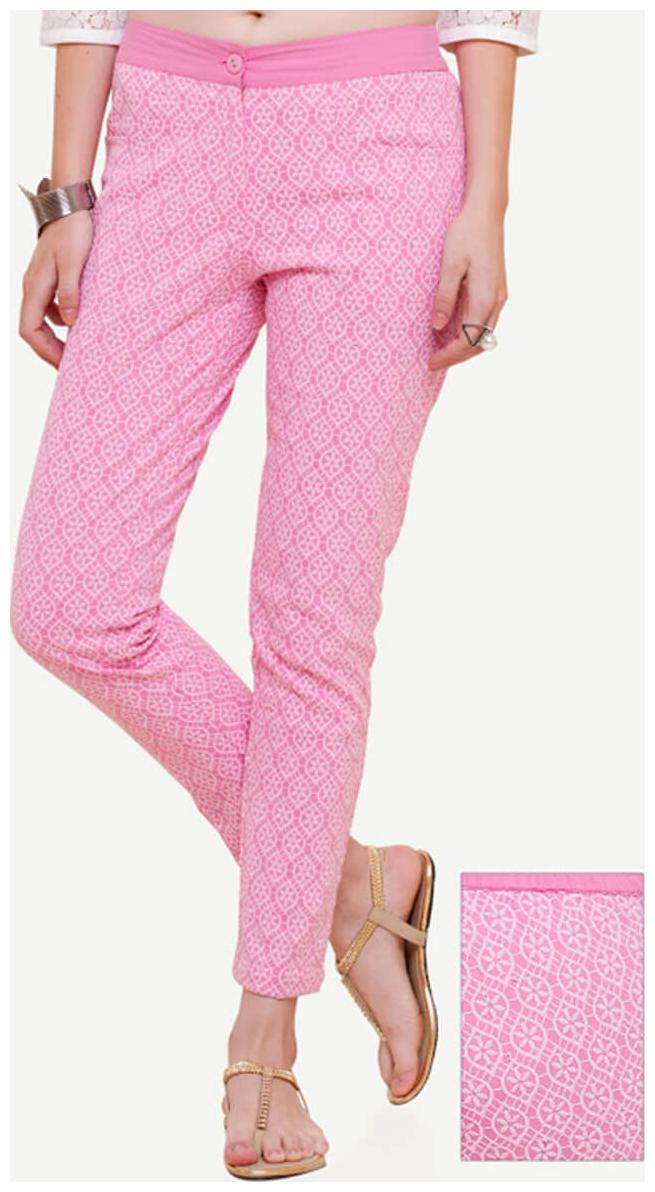 

NAARI Women Pink Slim fit Cigarette pants