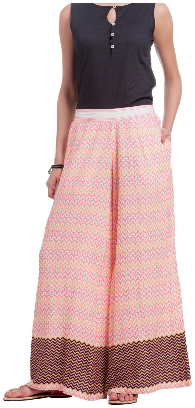 

NAARI Pink Rayon Solid Palazzo For Women s