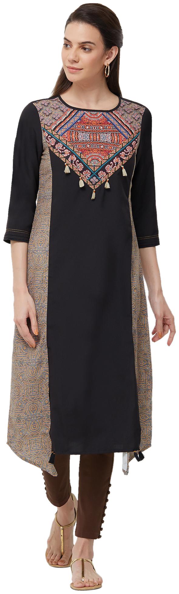 

NAARI Polyester Black Kurti