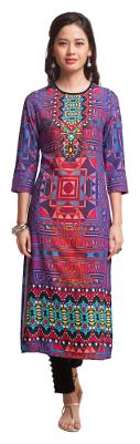 

NAARI Women Purple Printed Straight Kurta