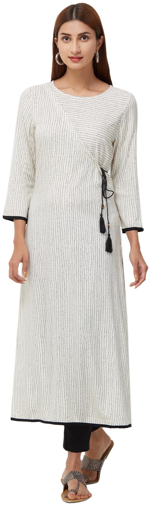 

NAARI Rayon White Kurti