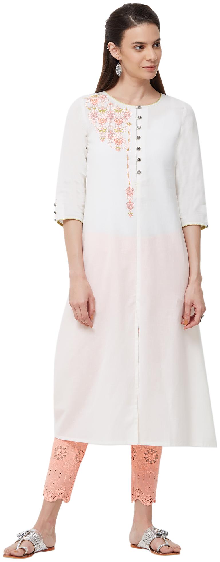 

NAARI Rayon White Kurti
