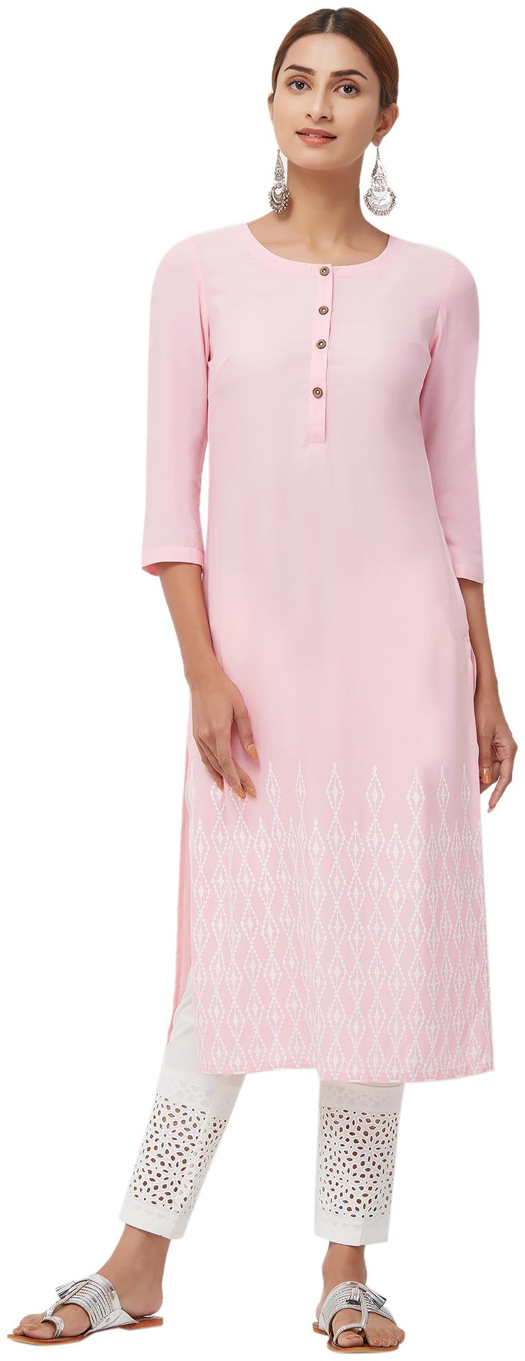 

NAARI Rayon Pink Kurti