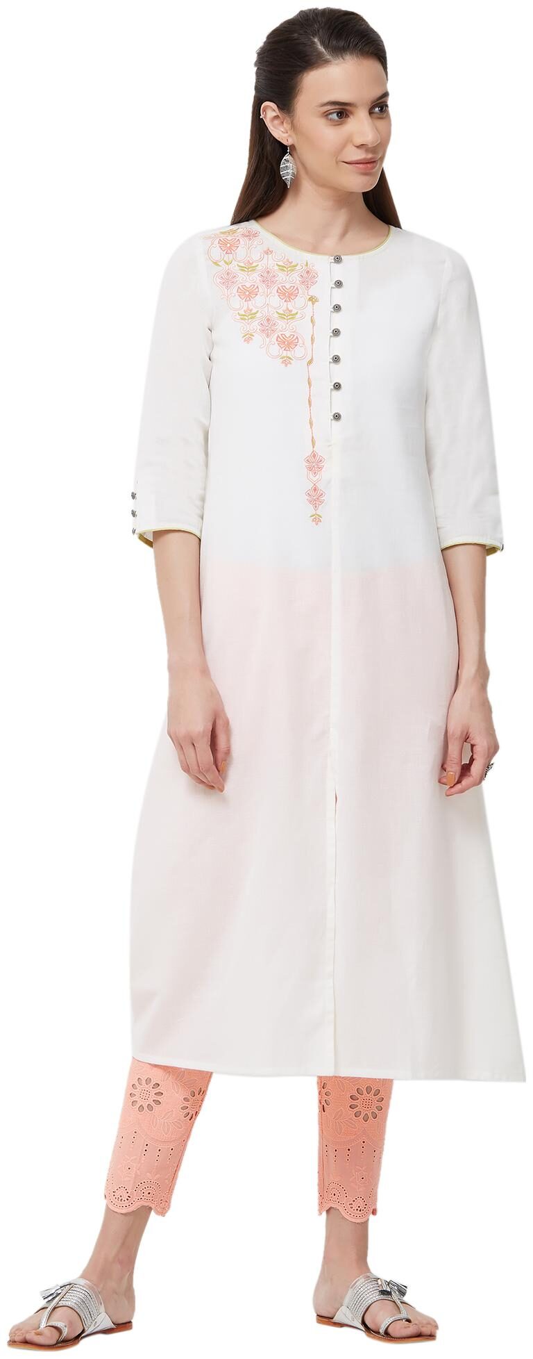 

NAARI Rayon White Kurti