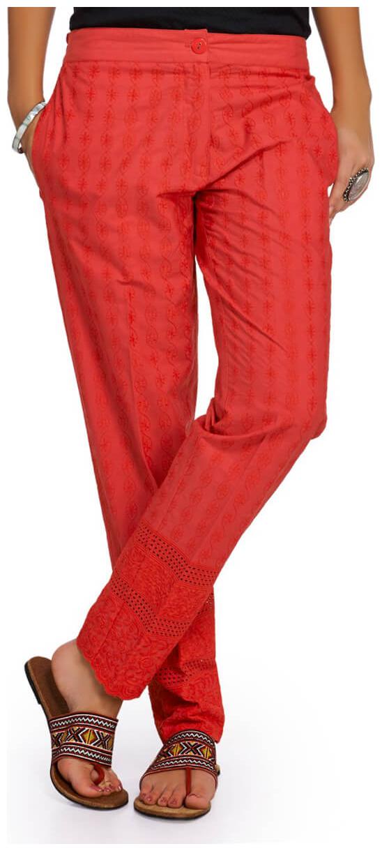 

NAARI Women Red Slim fit Cigarette pants