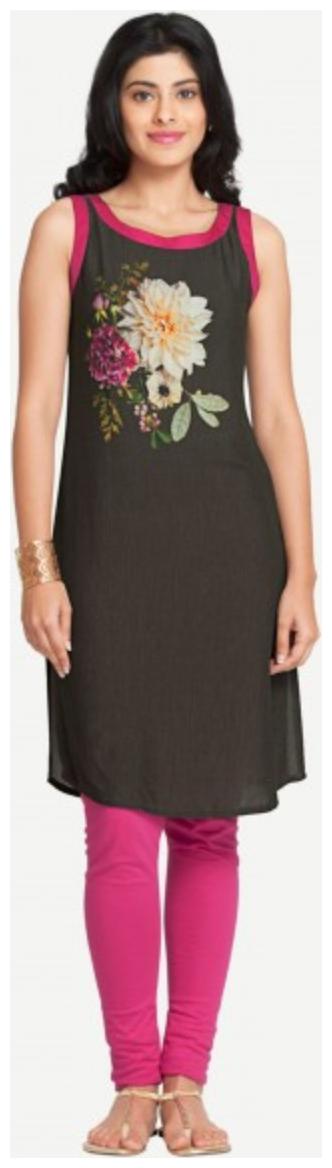 

NAARI Women Printed Regular tunic - Brown