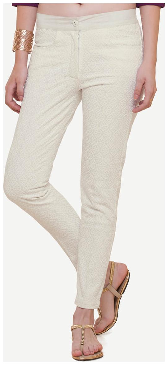 

NAARI Women White Slim fit Cigarette pants