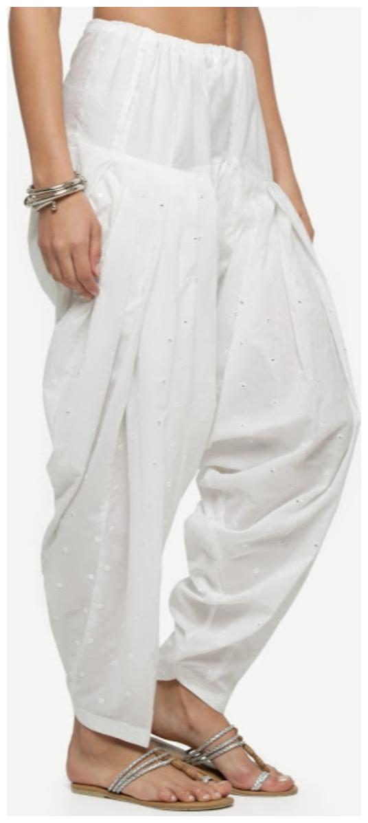

NAARI Crepe Patiala - White