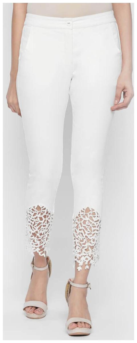 

NAARI Women White Slim fit Cigarette pants