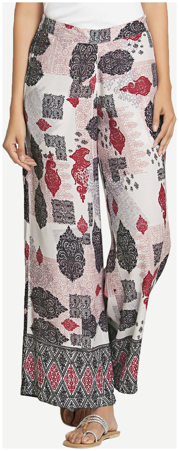 

NAARI White Rayon Printed Palazzo For Women s