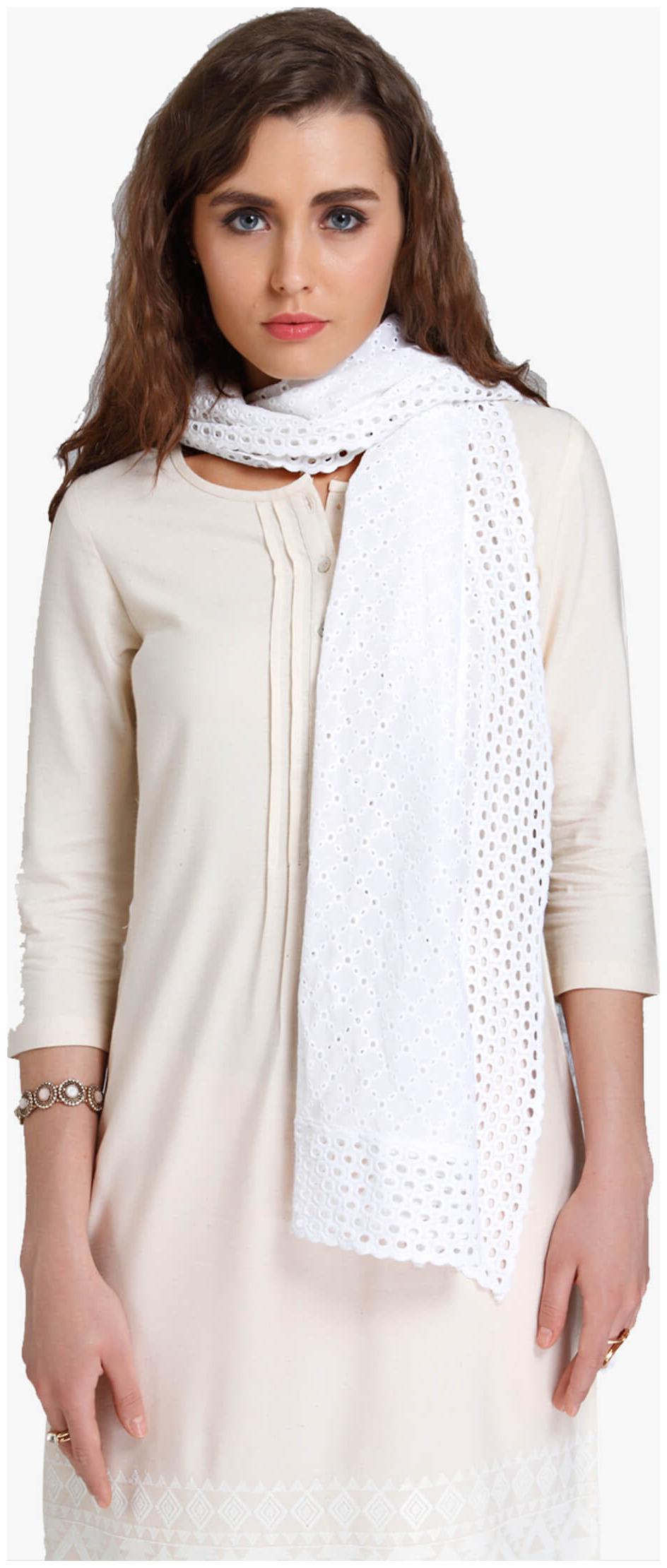 

NAARI Satin Striped - White