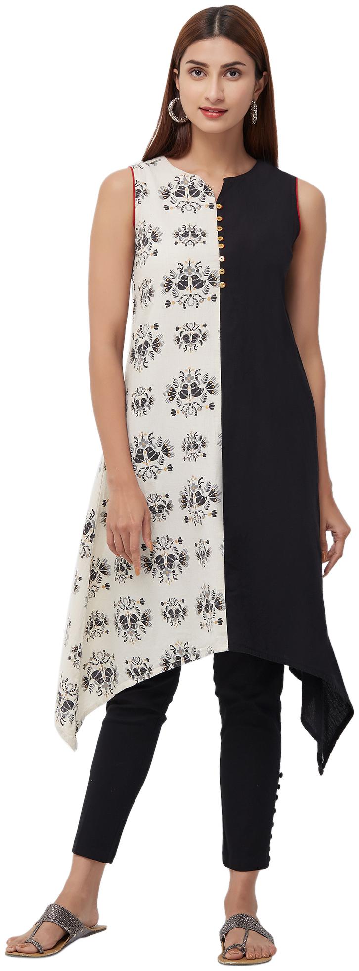 

NAARI Women Printed Regular tunic - White