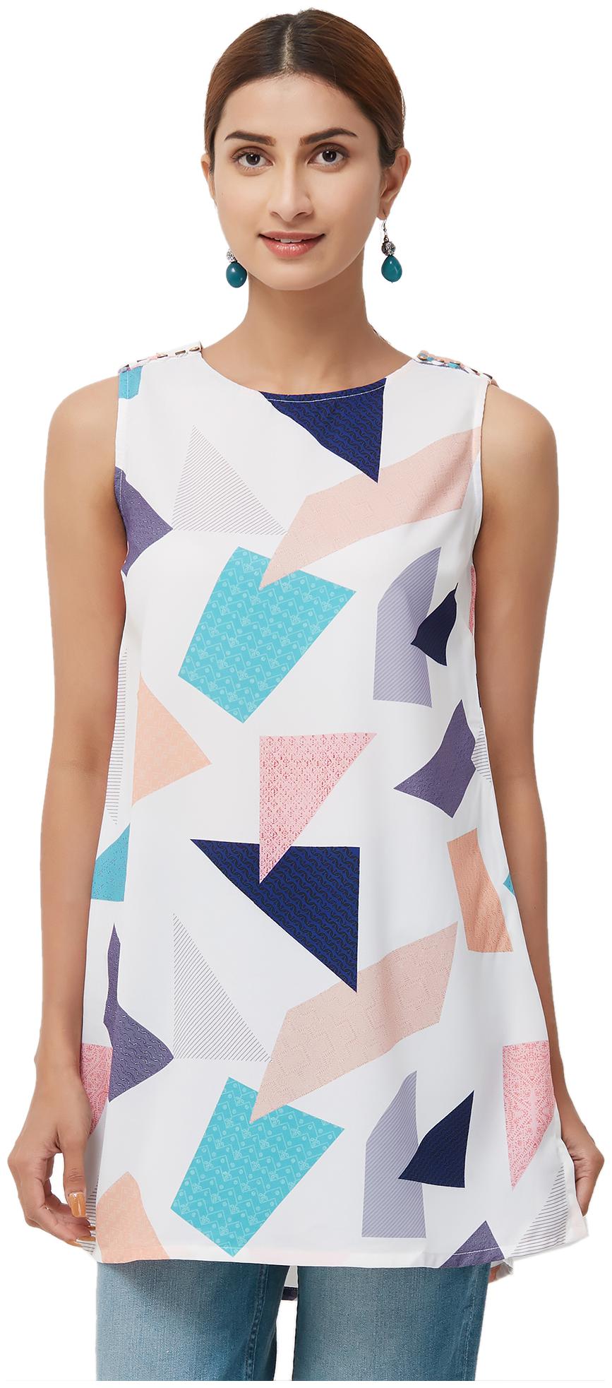 

NAARI Women Printed Regular top - White