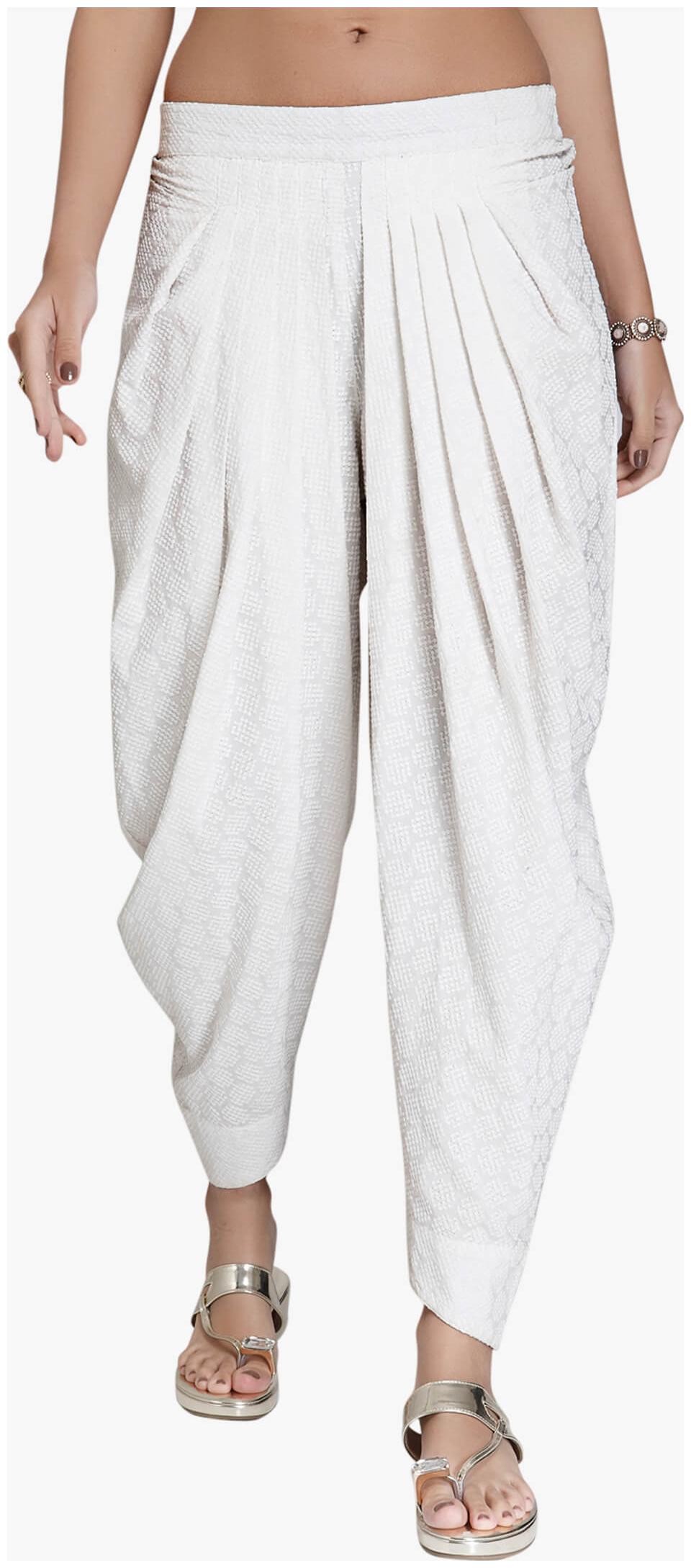 

NAARI Crepe Dhoti - White