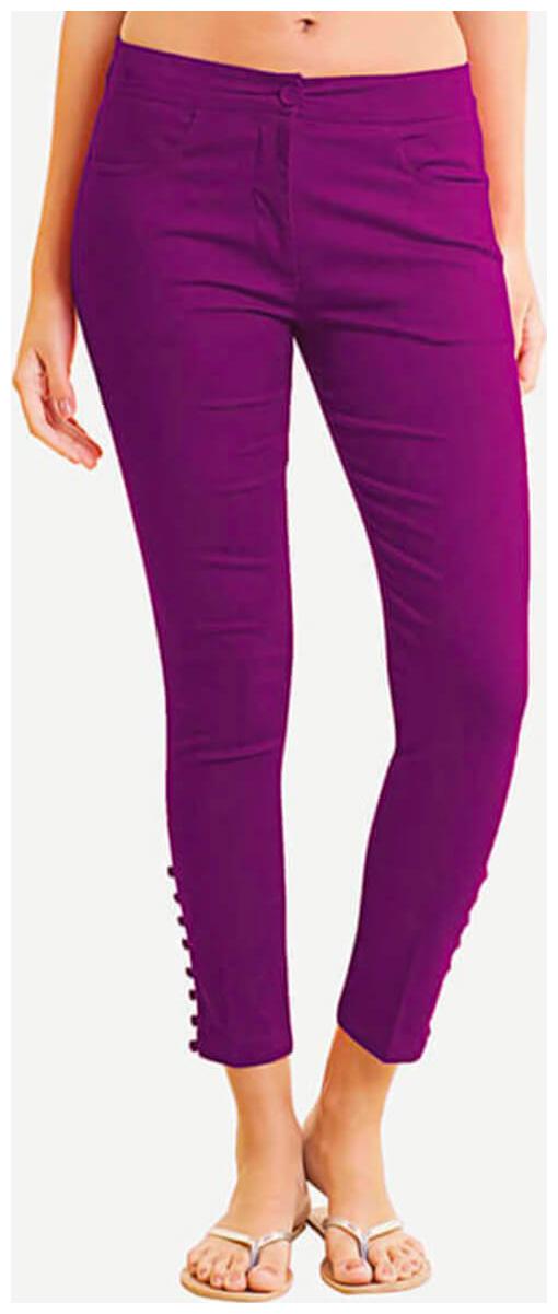 

NAARI Women Purple Slim fit Cigarette pants