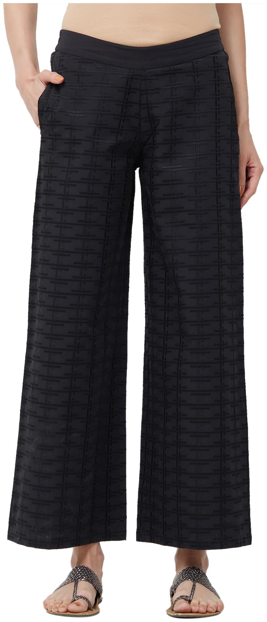 

NAARI Women Cotton Black Palazzos