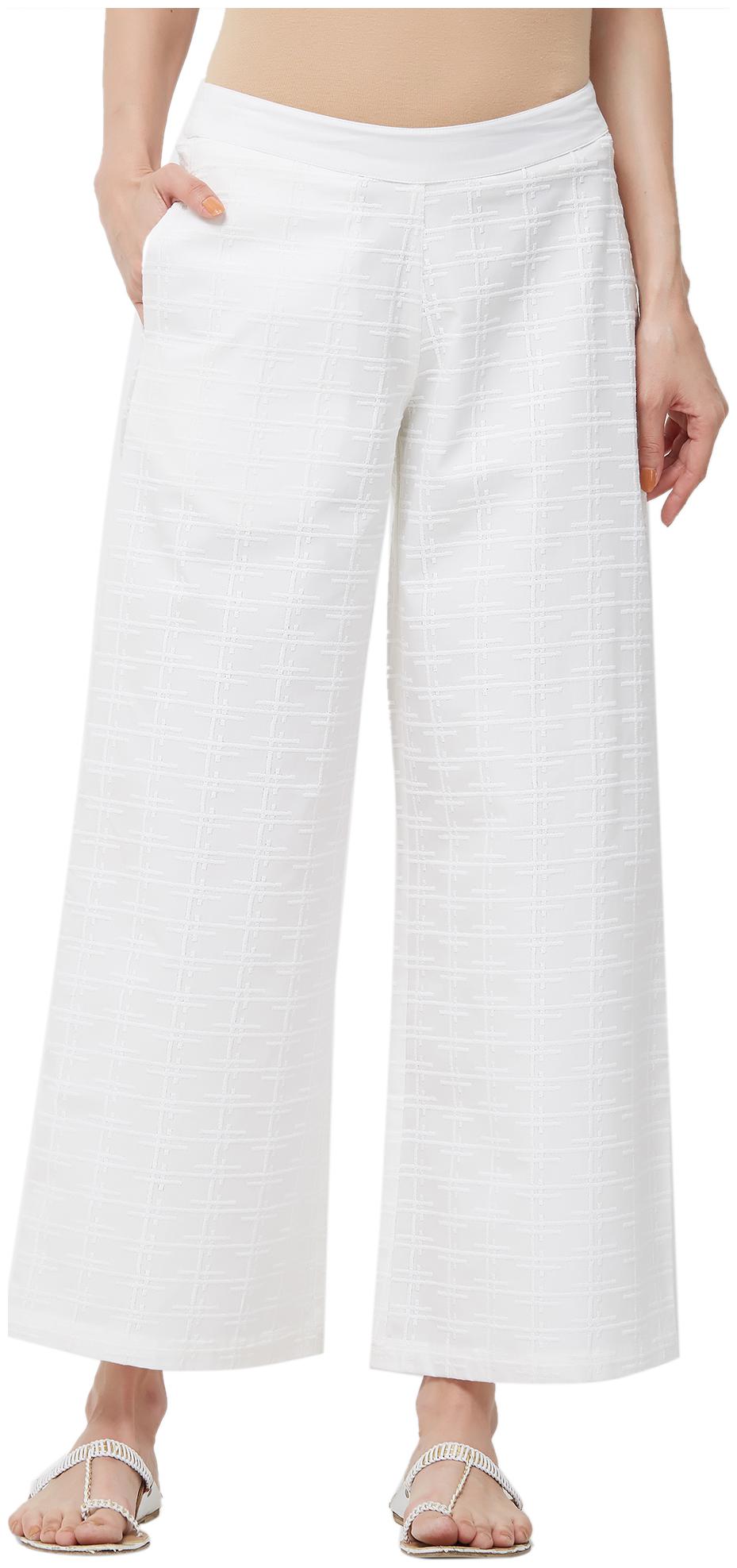 

NAARI Women Cotton White Palazzos