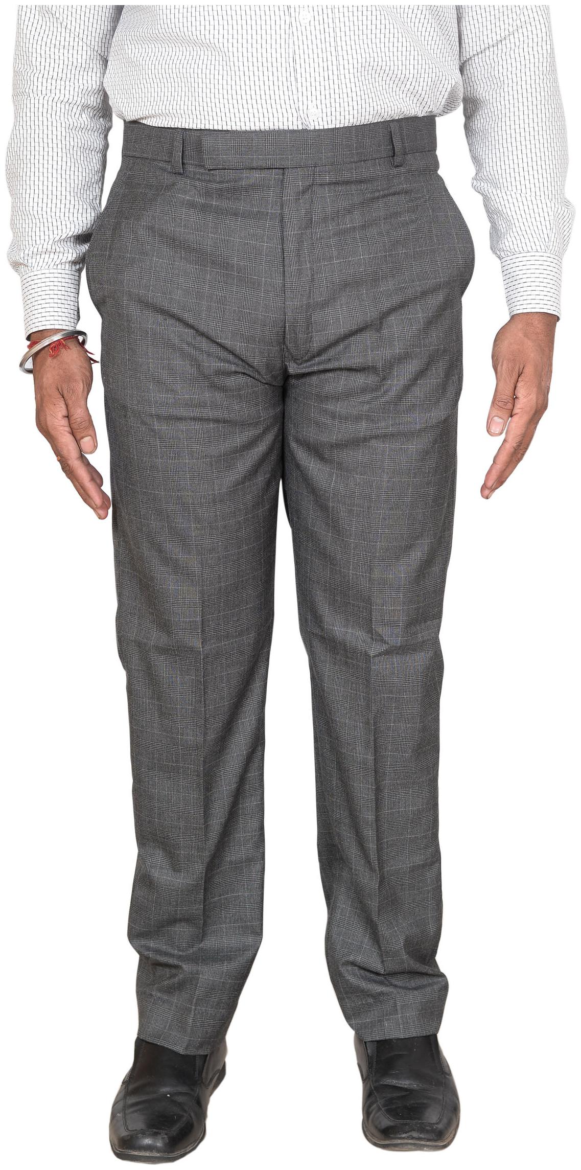 

NARESH CHAND RAJESH KUMAR JAIN Men Solid Regular Fit Formal Trouser - Grey