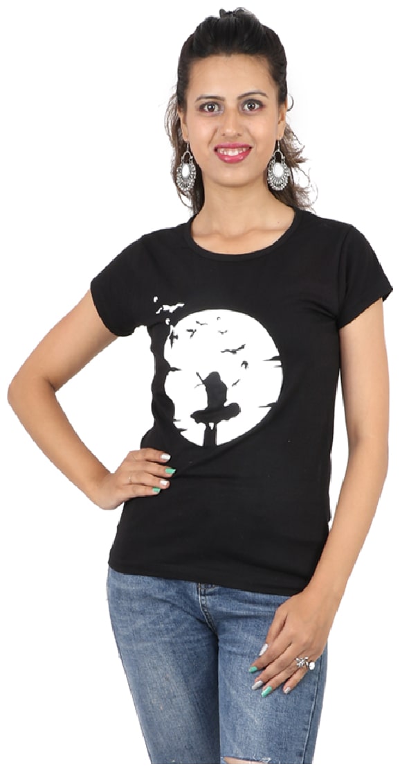 

XENCAT Women Black White Regular fit Slim fit Round neck Cotton T shirt