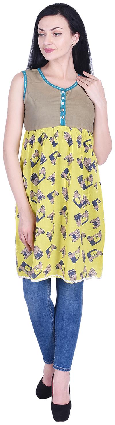 

NASCENCY Women Printed Regular top - Yellow