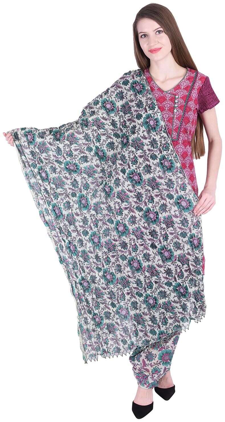 

NASCENCY Women Pink Printed Straight Kurti With Patiala And Dupatta