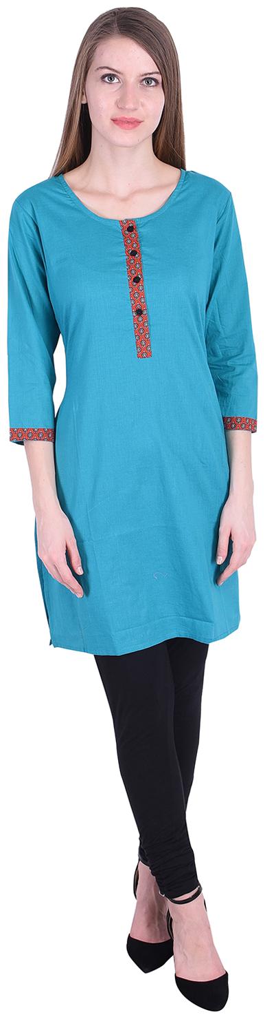 

NASCENCY Women Green Solid Straight Kurti