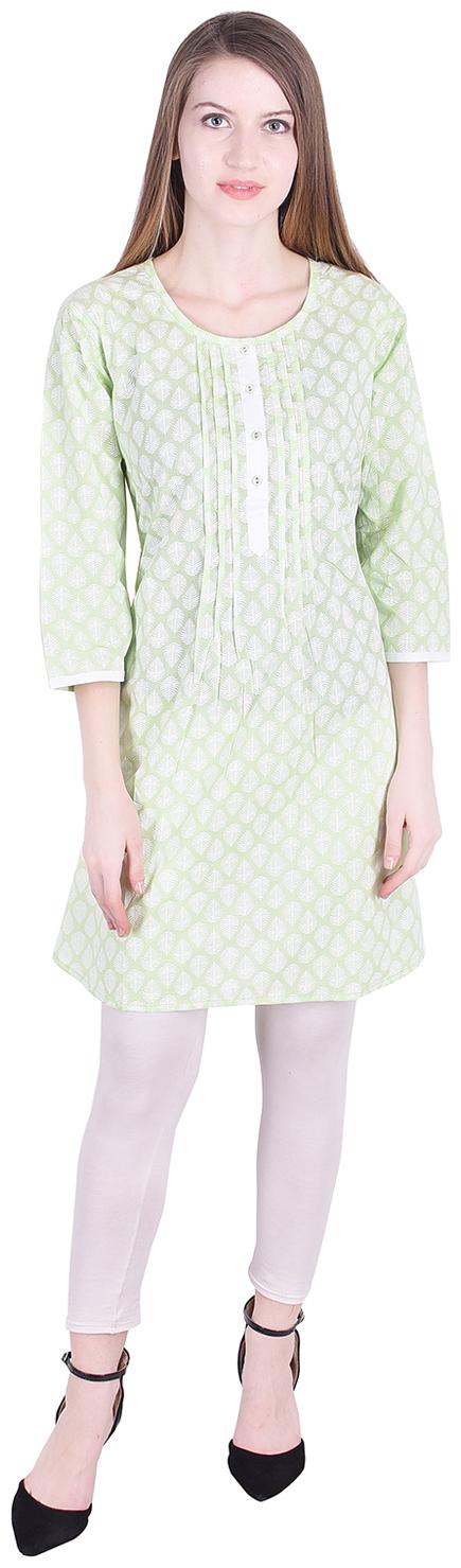 

NASCENCY Women Green Printed Straight Kurti