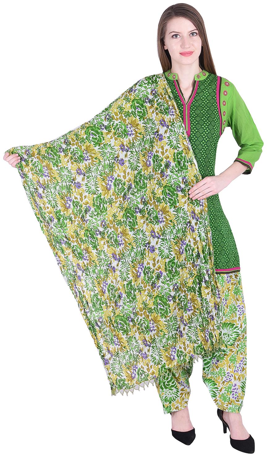 

NASCENCY Women Green Printed Straight Kurti With Patiala
