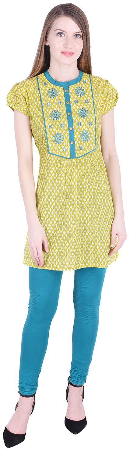 

NASCENCY Women Green Printed Straight Kurti
