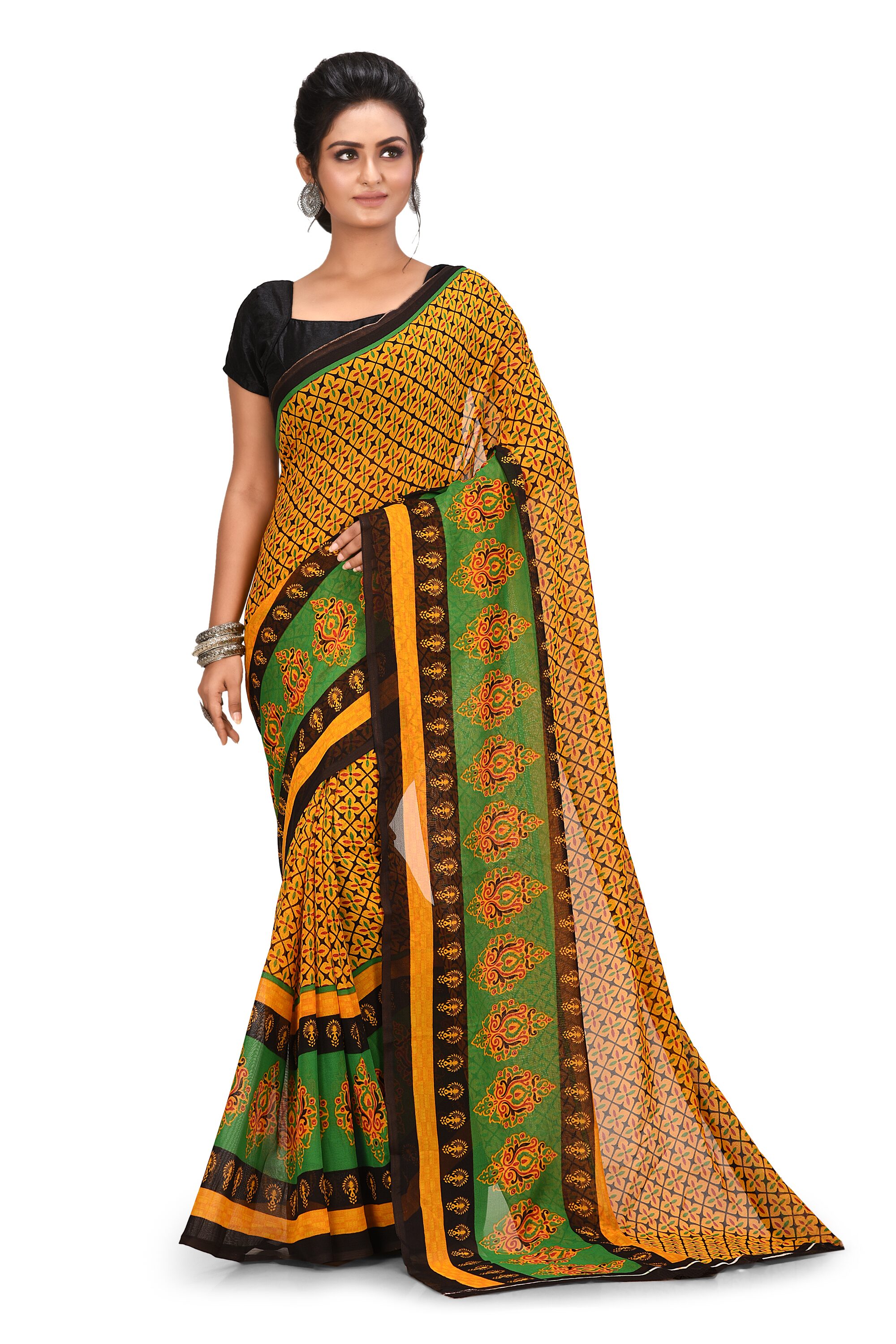 

Navarya Georgette Printed Multi Regular Saree For women