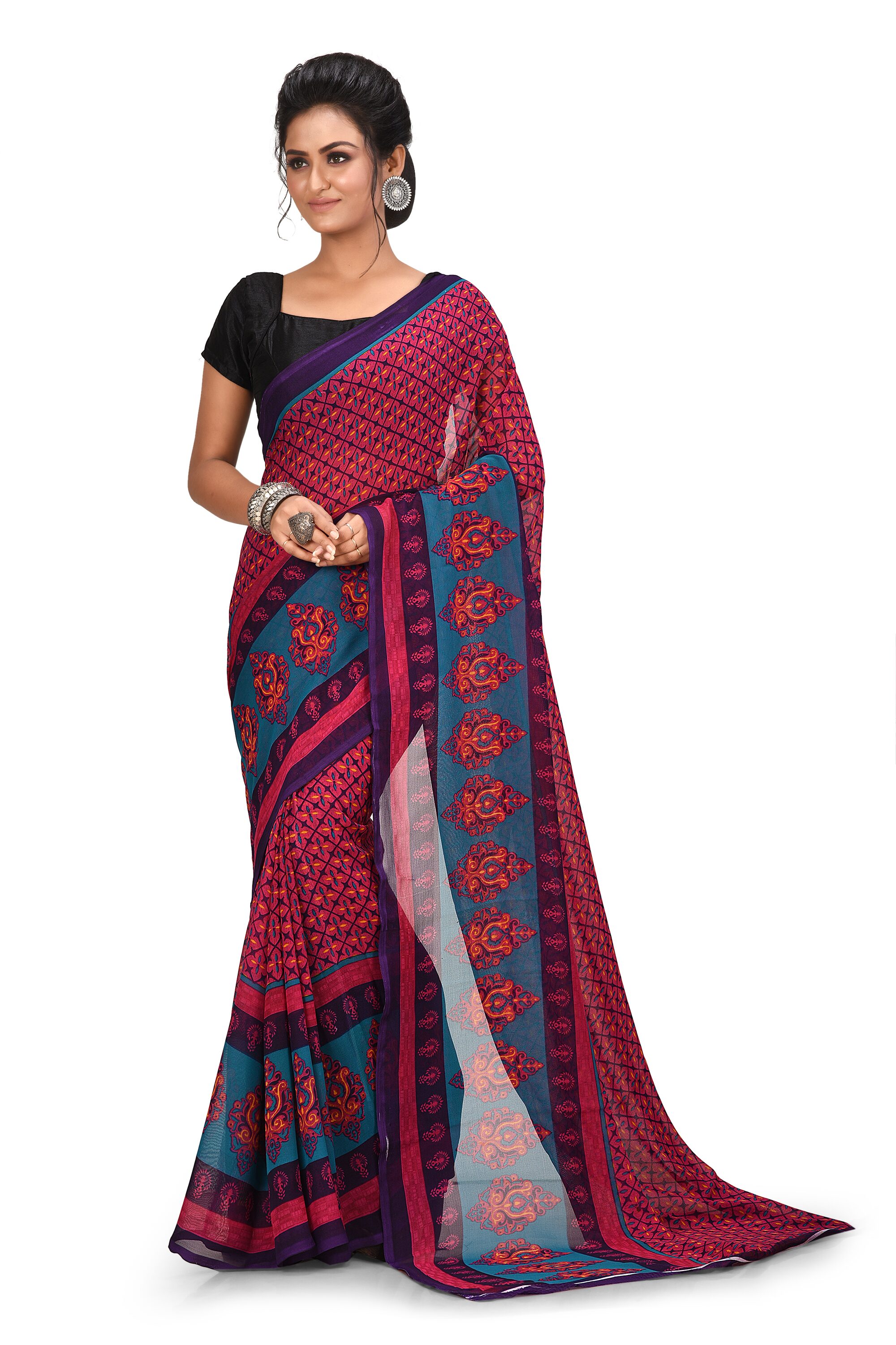 

Navarya Georgette Printed Multi Regular Saree For women