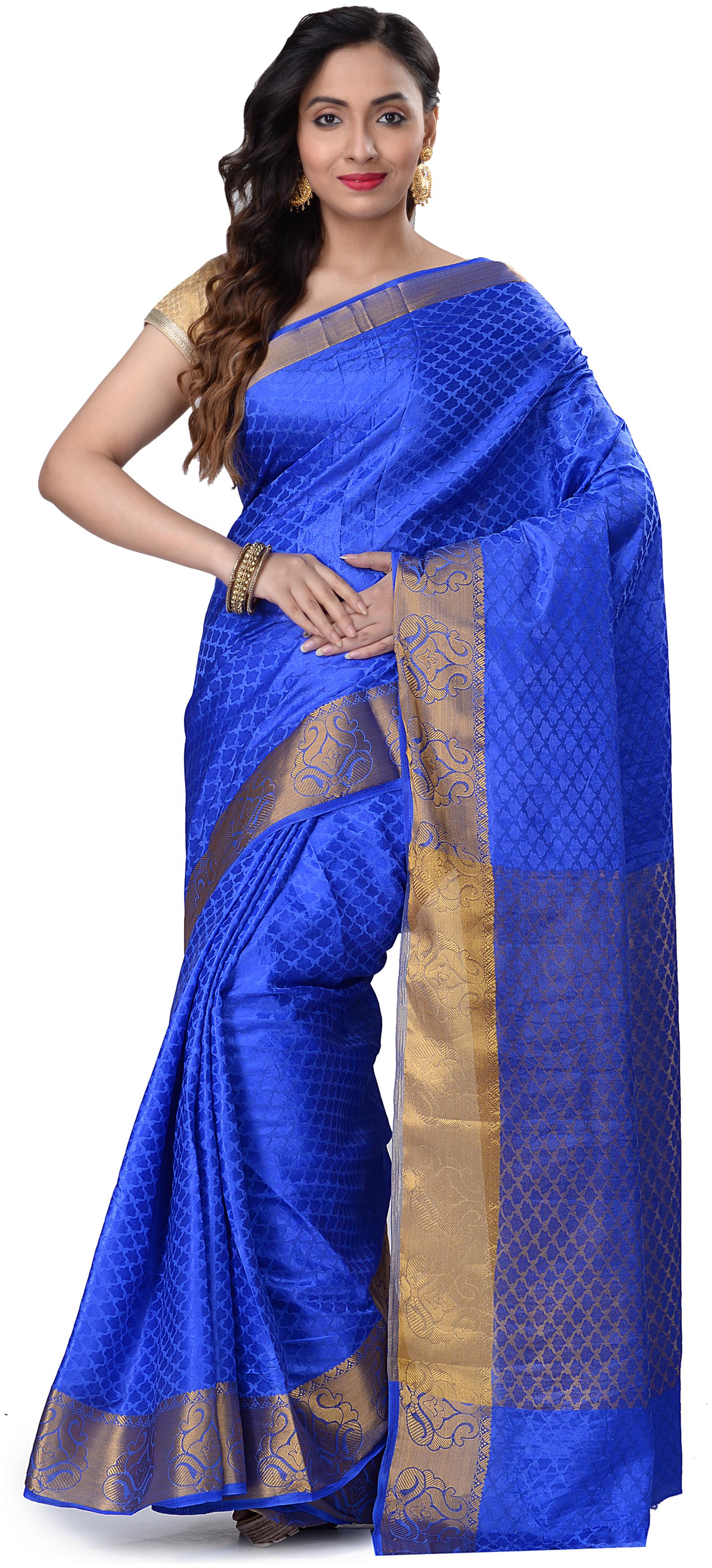 

Navarya Women Silk Woven Saree Blue