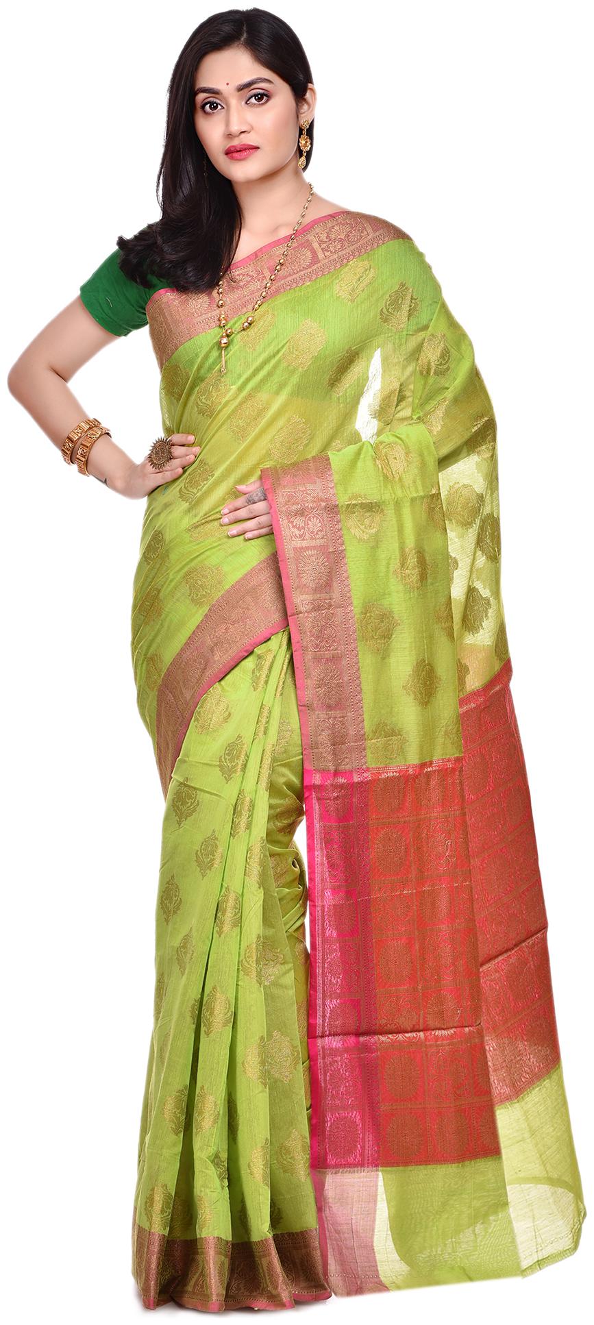 

Naveera Cotton Printed Green Regular Saree For Women