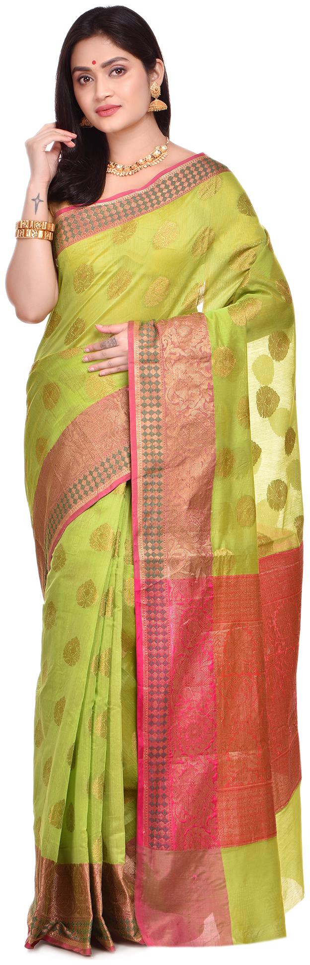 

Naveera Cotton Printed Green Regular Saree For Women