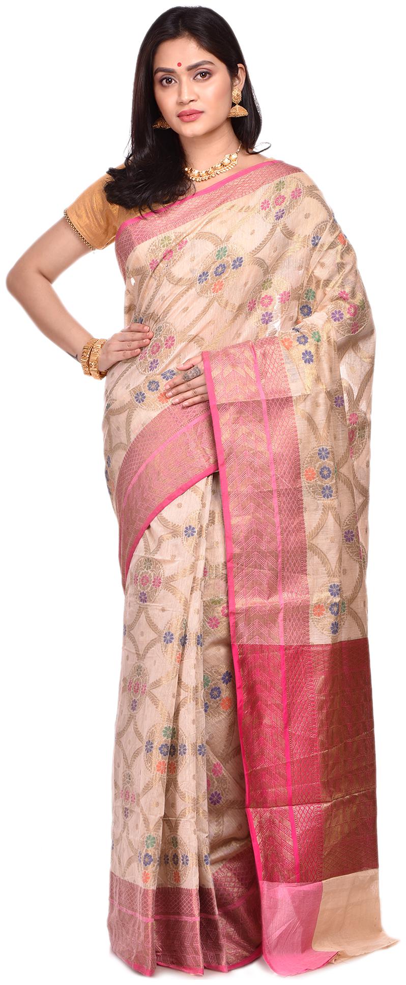 

Naveera Cotton Floral Beige Regular Saree For Women